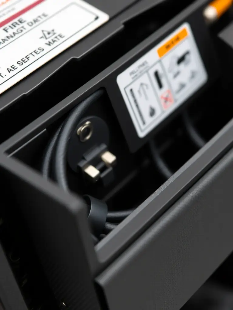 A photo showcasing the durability and safety aspects of the cable concealing system, highlighting features like fire-resistant materials and secure cable management.